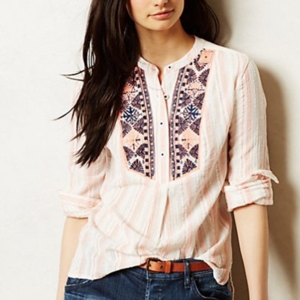Anthropologie Holding Horses Mesa Embroidered Top